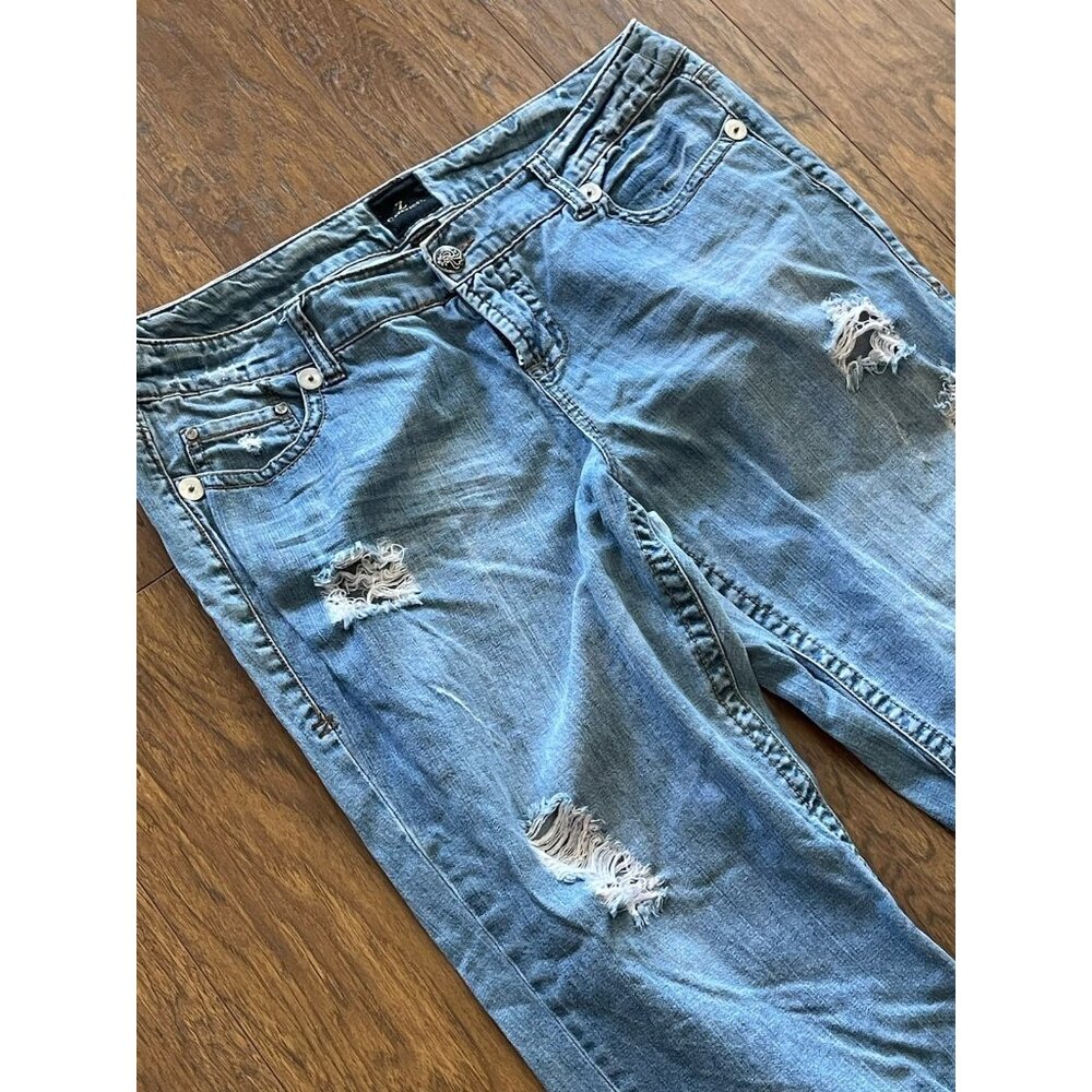 Z Cavaricci Y2K Boyfriend PLUS size 16 Distressed Straight Leg Jeans - Picture 2 of 15